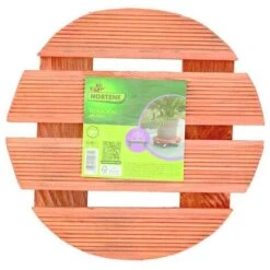 Support à Roulettes Bois FSC Lasuré FLORA ROLL LASURE - Ø 30 Cm -Outsunny Eda Magasin 27854711 3