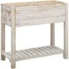 OUTSUNNY Jardinière Sur Pieds Potager Dim. 80L X 40l X 78H Cm Bois Sapin Blanc Effet Vieilli -Outsunny Eda Magasin 28278742 1
