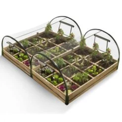 Lot De 2 Carrés Potager 1,15x0.80 M 12 Compartiments + Housses