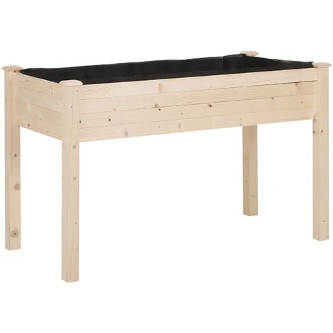 OUTSUNNY Jardinière Sur Pieds Potager Dim. 122L X 56l X 76H Cm Inserts D'irrigation + Feutre De Drainage Inclus Bois Massif Sapin 3 OUTSUNNY Jardinière Sur Pieds Potager Dim. 122L X 56l X 76H Cm Inserts D'irrigation + Feutre De Drainage Inclus Bois Massif Sapin