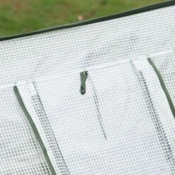 OUTSUNNY Mini Serre Pop-up De Jardin - Serre à Tomates - 4 Fenêtres + 4 Portes Zippées Enroulable - Dim. 2,4L X 1,2l X 0,75H M - Sac Transport Inclus - PE Blanc Vert -Outsunny Eda Magasin 28623820 5