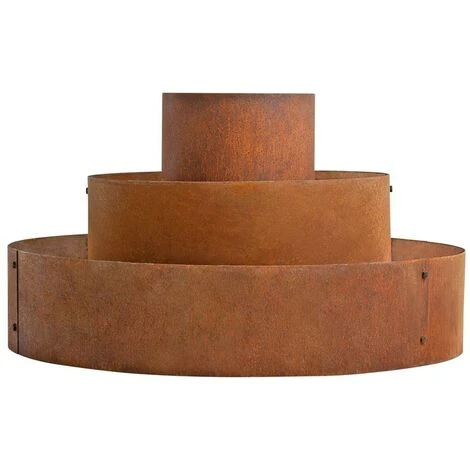 Carré Potager En Acier Corten 3 Cercles Ø 40 / 80 / 120 Cm 3 Carré Potager En Acier Corten 3 Cercles Ø 40 / 80 / 120 Cm