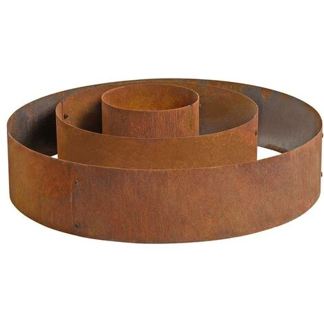 Carré Potager En Acier Corten 3 Cercles Ø 40 / 80 / 120 Cm 4 Carré Potager En Acier Corten 3 Cercles Ø 40 / 80 / 120 Cm – Image 2