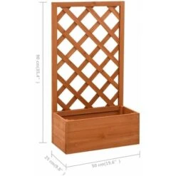 Jardinière à Treillis De Jardin Orange 50x25x90cm Bois De Sapin VidaXL -Outsunny Eda Magasin 29997840 3