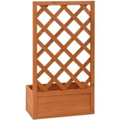 Jardinière à Treillis De Jardin Orange 50x25x90cm Bois De Sapin VidaXL -Outsunny Eda Magasin 29997840 4