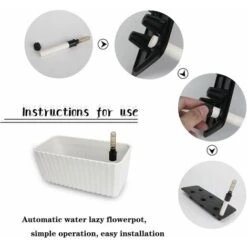 Bac À Fleurs Auto-Irrigation Blanc Plastique Rectangle Lot De 2, Pot Avec Réserve D'Eau Et Indicateur De Niveau D'Eau Pot Avec Système D'Arrosage Pour Planter Les Plantes Facilement -Outsunny Eda Magasin 30026230 4