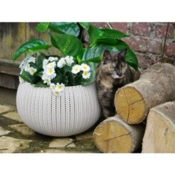 No Name Pot + Cache Pot CURVER Aspect Tricoté - Taille S -Outsunny Eda Magasin 3125524 2