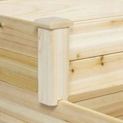 Carré Potager 3 Etages De Jardin - Bac Potager 123x123x55 CM En Bois Naturel - Carré Potager En Bois Avec Cadre En Bois De Pin / Planche En Bois De Sapin -Outsunny Eda Magasin 31827910 3
