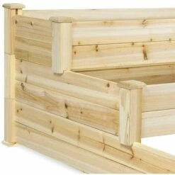 Carré Potager 3 Etages De Jardin - Bac Potager 123x123x55 CM En Bois Naturel - Carré Potager En Bois Avec Cadre En Bois De Pin / Planche En Bois De Sapin -Outsunny Eda Magasin 31827910 4