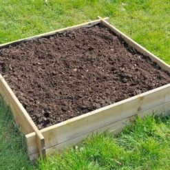Carré Potager En Bois Naturel 90x90x20 Cm - Bac Potager En Carré Pour Jardin, Balcon, Terrasse - Jardiniere Bois Extérieur En Bois De Pin Traité -Outsunny Eda Magasin 31827913 3