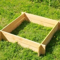 Carré Potager En Bois Naturel 90x90x20 Cm - Bac Potager En Carré Pour Jardin, Balcon, Terrasse - Jardiniere Bois Extérieur En Bois De Pin Traité -Outsunny Eda Magasin 31827913 4