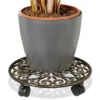 Relaxdays Porte-plantes à 4 Roulettes, Design Antique, Stable Et Résistant Aux Intempéries, Rond, Ø Env. 33,5 Cm, Bronze -Outsunny Eda Magasin 32022966 1