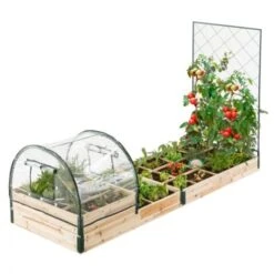 Kit Complet Carrés Potagers Modulables 3 Bacs + Treillis + Housse -Outsunny Eda Magasin 33442067 5
