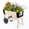 Carré Potager Brouette BILLY En Bois Finitions Noires Bac à Fleurs 80 CM -Outsunny Eda Magasin 34738990 1