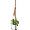 Pot De Fleur Suspendu - PU Cuir Pot De Fleur Plante Suspendu, Pot De Fleur Plante Suspension Support Pot Suspendu, Pour Interieur Et Ext&eacuterieur Suspendue D&eacutecoration Balcon Murale，marron -Outsunny Eda Magasin 35559118 1