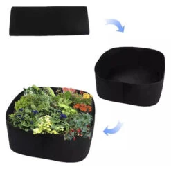Sac De Culture Sacs à Plantes Sac De Croissance Des Plantes Sac De Plantation Bassin Pour Maison Balcon Jardin Légumes Pommes De Terre Courgette （noir，60x60x30） -Outsunny Eda Magasin 35893446 3