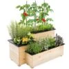 Carré Potager 3 Compartiments Jardinière Margelle -Outsunny Eda Magasin 36143592 1