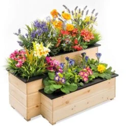 Carré Potager 3 Compartiments Jardinière Margelle -Outsunny Eda Magasin 36143592 5