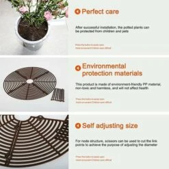 LITZEE Pot Protection Pour Plantes, Marron, Lot De 3, 26cm Diamètre (Marron) -Outsunny Eda Magasin 36215664 3