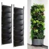 Sacs De Culture à Suspendre, Lot De 2 Versailles Sacs Verticaux Avec 7 Poches, Pour Plantes Et Fleurs, Conviennent Pour Extérieur, Intérieur, Jardinage, Etc, Noir -Outsunny Eda Magasin 42534364 1