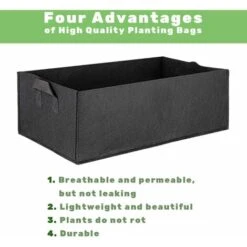 Sac De Culture Rectangulaire Avec Poignées Lot De 5 Sacs Versailles Carré Contenant De Plantation Surélevés Sacs De Culture Carrés En Tissu D'aération Pour Fleurs Et Légumes -Outsunny Eda Magasin 42534382 3