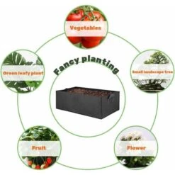 Sac De Culture Rectangulaire Avec Poignées Lot De 5 Sacs Versailles Carré Contenant De Plantation Surélevés Sacs De Culture Carrés En Tissu D'aération Pour Fleurs Et Légumes -Outsunny Eda Magasin 42534382 5