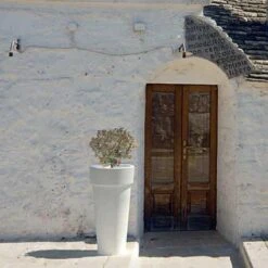 Pot De Fleurs Jardinière Rectangulaire En Résine Mod. Messapico H 45 Blanc -Outsunny Eda Magasin 42968120 2