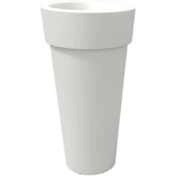 Pot De Fleurs Jardinière Rectangulaire En Résine Mod. Messapico H 45 Blanc -Outsunny Eda Magasin 42968120 4