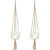 2 Paquets Suspension Plante Macramé, Pot Suspendu Plante, Pour Suspendre Pot De Fleur Plante Suspension Suspendue Décoration Balcon Maison, 4 Jambes En Corde, 105 Cm -Outsunny Eda Magasin 43569288 1