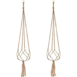 2 Paquets Suspension Plante Macramé, Pot Suspendu Plante, Pour Suspendre Pot De Fleur Plante Suspension Suspendue Décoration Balcon Maison, 4 Jambes En Corde, 105 Cm