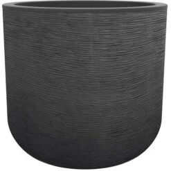 Pot De Fleurs Rond En Plastique EDA Graphit Up Anthracite - Ø 50 Cm