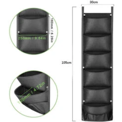 Sacs à Plantes, Triomphe Mis à Jour Jardinière Murale Verticale à 6 Poches Sacs De Plantation Suspendus Muraux Pour Les Plantes De Clôture De Jardin De Pelouse De Jardin 2 Pièces -Outsunny Eda Magasin 47852497 2