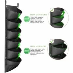 Sacs à Plantes, Triomphe Mis à Jour Jardinière Murale Verticale à 6 Poches Sacs De Plantation Suspendus Muraux Pour Les Plantes De Clôture De Jardin De Pelouse De Jardin 2 Pièces -Outsunny Eda Magasin 47852497 3