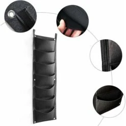 Kueatily Sac à Plantes à Suspendre, Lot De 2, 7 Poches, Sacs à Plantes Verticaux, Sac à Plantes Pour L'intérieur, L'extérieur, Le Jardin, Le Balcon, La Terrasse, La Décoration De La Maison (noir) -Outsunny Eda Magasin 48328743 3