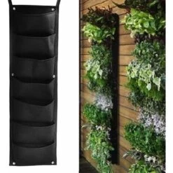 Kueatily Sac à Plantes à Suspendre, Lot De 2, 7 Poches, Sacs à Plantes Verticaux, Sac à Plantes Pour L'intérieur, L'extérieur, Le Jardin, Le Balcon, La Terrasse, La Décoration De La Maison (noir) -Outsunny Eda Magasin 48328743 5