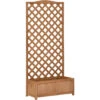 OUTSUNNY Jardinière Avec Treillis - Bac à Fleurs - Jardinière Sur Pied - Dim. 76L X 36l X 170H Cm - Fond à Lattes - Bois Sapin Pré-huilé -Outsunny Eda Magasin 48873233 1