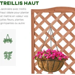 OUTSUNNY Jardinière Avec Treillis - Bac à Fleurs - Jardinière Sur Pied - Dim. 76L X 36l X 170H Cm - Fond à Lattes - Bois Sapin Pré-huilé 11 OUTSUNNY Jardinière Avec Treillis - Bac à Fleurs - Jardinière Sur Pied - Dim. 76L X 36l X 170H Cm - Fond à Lattes - Bois Sapin Pré-huilé -Outsunny Eda Magasin 48873233 5