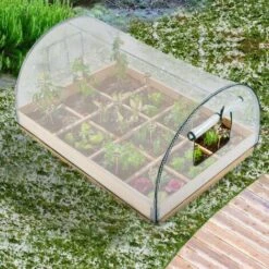 Carré Potager 12 Compartiments + 3 Housses Toutes Saisons Serre Châssis -Outsunny Eda Magasin 49729305 5