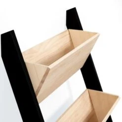 Jardinière échelle FREDDY 110 CM 3 Bacs Bois Et Noir Potager Pour Jardin Et Balcon -Outsunny Eda Magasin 50235271 4