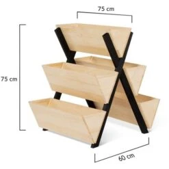 Carré Potager Vertical PADY 5 Bacs Jardinière Bois Et Noir -Outsunny Eda Magasin 50235273 3