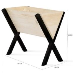 Carré Potager PADY Jardinière Sur Pieds Bois Et Noir Balcon Et Terrasse -Outsunny Eda Magasin 50235276 4