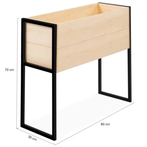 Jardinière Sur Pieds 80 CM En Bois Carré Potager Design Industriel Finition Métal 6 Jardinière Sur Pieds 80 CM En Bois Carré Potager Design Industriel Finition Métal – Image 4
