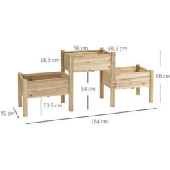 OUTSUNNY Jardinière Sur Pieds Carré Potager 2 étages Dim. 184L X 45l X 80H Cm Inserts D'irrigation Bois Sapin Pré-huilé 8 OUTSUNNY Jardinière Sur Pieds Carré Potager 2 étages Dim. 184L X 45l X 80H Cm Inserts D'irrigation Bois Sapin Pré-huilé -Outsunny Eda Magasin 50904506 3