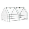 OUTSUNNY Mini Serre De Jardin Serre à Tomates 180L X 90l X 90H Cm Acier PE Haute Densité 140 G/m² Anti-UV 2 Fenêtres Avec Zip Enroulables Blanc -Outsunny Eda Magasin 50909089 1