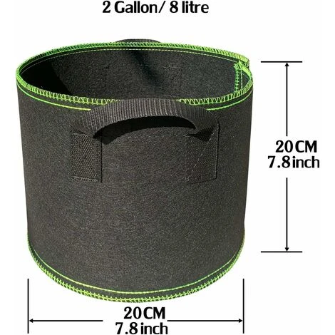 Sacs De Culture, Sacs à Plantes De Jardin 5 X 2 Gallon/8L Respirant Non Tissé Avec Poignées, Fontainebleau 4 Sacs De Culture, Sacs à Plantes De Jardin 5 X 2 Gallon/8L Respirant Non Tissé Avec Poignées, Fontainebleau – Image 2