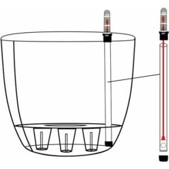 Bac à Fleurs Auto-Irrigation Blanc 15.5 13cm En Plastique Rond Lot De 4, Pot Avec Réserve D'eau Et Indicateur De Niveau D'eau Pot Avec Système D'arrosage -Outsunny Eda Magasin 51373606 5