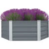 Jardinière 129 X 129 X 46 Cm Cm Acier Galvanisé Gris VidaXL -Outsunny Eda Magasin 5175526 1