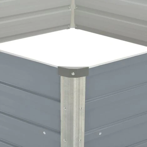 Jardinière 129 X 129 X 46 Cm Cm Acier Galvanisé Gris VidaXL 6 Jardinière 129 X 129 X 46 Cm Cm Acier Galvanisé Gris VidaXL – Image 4
