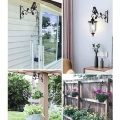 Lot De 1 Supports Pour Plantes Suspendues, 12 Pouces Suspension Mural Crochet Plante En Métal, Suspension D'Accessoires Pour Plantes Antirouille Et Robuste En Forme De Papillon, Noir -Outsunny Eda Magasin 51759859 3
