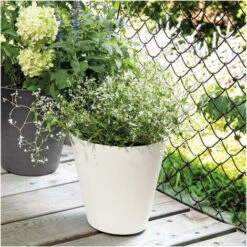 DEROMA Pot De Fleurs Save R Bianco A Réserve D'eau - Coloris Blanc - 20cm